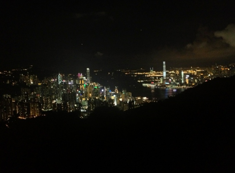 View from Mount BUtler at nighttime towards West